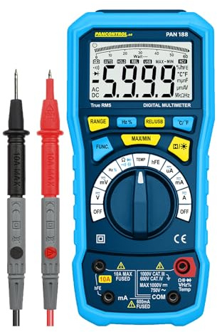 Pancontrol® PAN 188 Digital-Multimeter True RMS CAT III 1000V mit Bluetooth + USB Schnittstelle,750V AC / 1000V DC, 0,1-10A AC/DC
