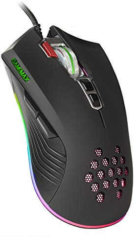 GameMax Razor RGB Gaming Mouse Wired, 8D Optical, 8 Buttons, 6400 DPI Adjustable, Customisable RGB Lighting, Ergonomically Designed, The Perfect Gaming Mouse For PC or Laptop | Black