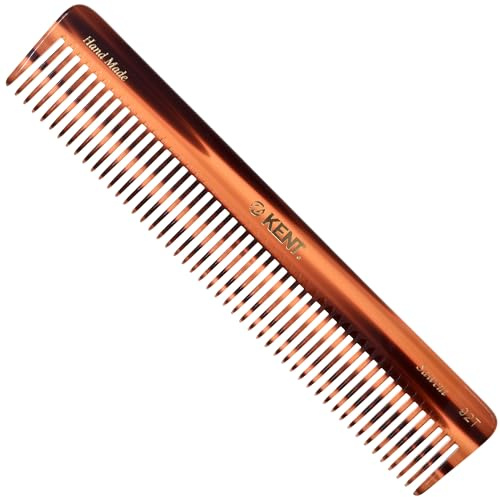 Kent 92T Tortoise Wide Tooth Detangler Combs for Men and Women, Hair Comb for Curly and Wavy Hair and Wet or Dry, Large Wide Tooth Dressing Comb, Handmade, Saw-Cut, Hand polished, Made in England