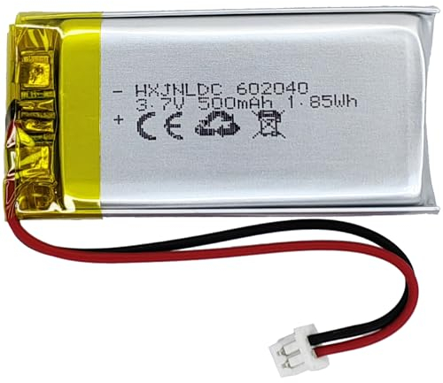 DC 3.7v 500mah 602040 batería Recargable de polímero de Litio, Adecuada para Productos electrónicos DIY 3.7-5v, batería incorporada de 2 Cables y lámparas LED
