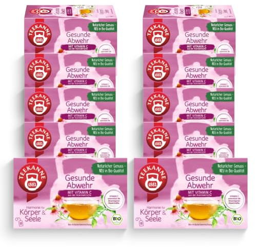 TEEKANNE Gesunde Abwehr Bio-Kräutertee, 10 Packungen x 18 Beutel (10x 36g)