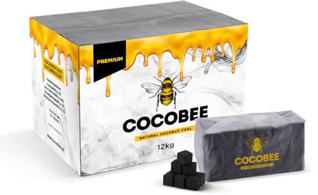 DISPAU COCOBEE Black Coconut – Carbón Natural Premium | Ideal para Cachimba & BBQ – Briquetas de Coco de Larga Duración (12 KG)