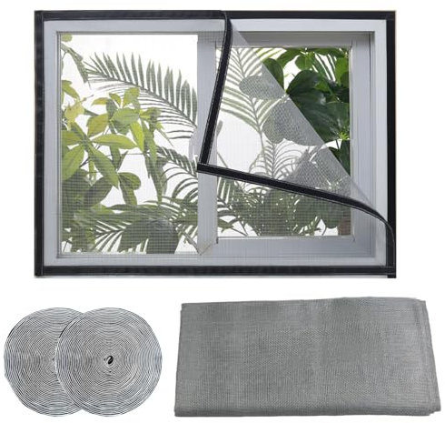 60x70cm,Moustiquaire pour fenêtre, Insectes de la protection de la fenêtre, avec bandes autocollantes