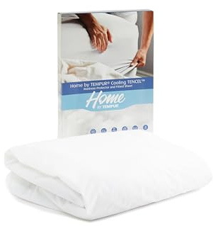 Tempur, Home by TEMPUR Thermoregulierender Matratzenschoner, kleines Einzelbett, 80 x 200 cm, 2-in-1-Matratzenschoner und Spannbetttuch, kühlendes Tencel, passend für britische und europäische