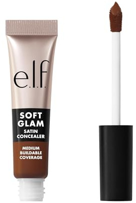 e.l.f. Soft Glam Satin Concealer, mittlere Deckkraft für Unreinheiten und Augenpartie, setzt sich nicht ab, langanhaltend, vegan und tierversuchsfrei, 62 Rich Warm