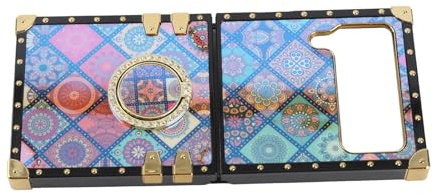 Tomantery Étui de Téléphone Pliable de Luxe Rétro Fleur Conçu TPU PC Anti-dérapant Chaussette Preuve Housse de Protection pour Cadeau d'anniversaire (pour Z Flip 4)
