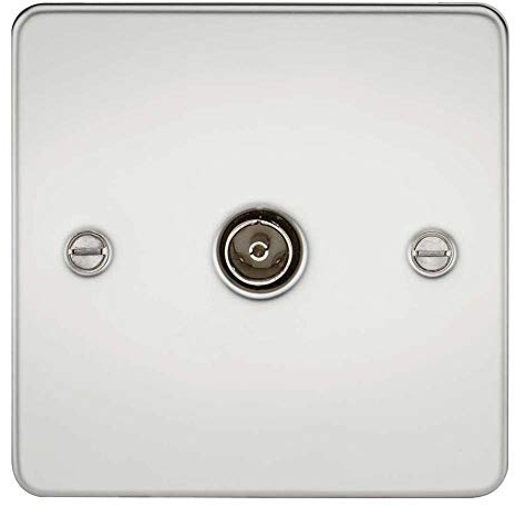 Knightsbridge FP0100PC FP0100 FPAV0100PC Flat Plate 1G Tv Outlet (Non-Isolated) -Polished Chrome, 230 V