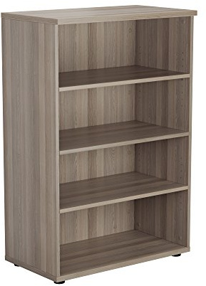 Office Hippo Heavy Duty Bookcase, Robust Book Case, Storage Unit with 3 Adjustable Shelves & Adjustable Feet, Stable Home Office Furniture, Simple To Assemble - Grey Oak