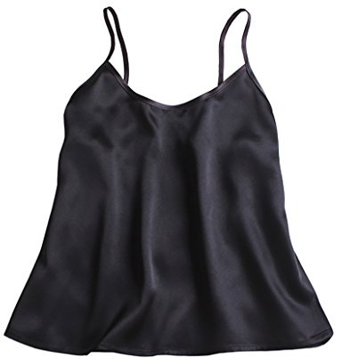LSHARON Débardeur en soie 100 % soie de mûrier 19 momme pour femme, Noir , M