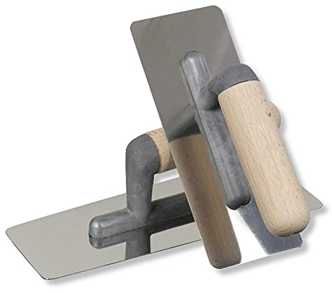 2er Set DEWEPRO® Venezianische Glanzputz Glättekelle - Stucco Kelle - Traufel in 2 Formen: gerade und trapezförmig - Edelstahlblatt mit abgerundten, geschliffenen und polierten Kanten