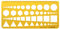 A0127 Règle géométrique Normographe Cercle triangle carré Outil de mesure de dessin Règle à mesurer