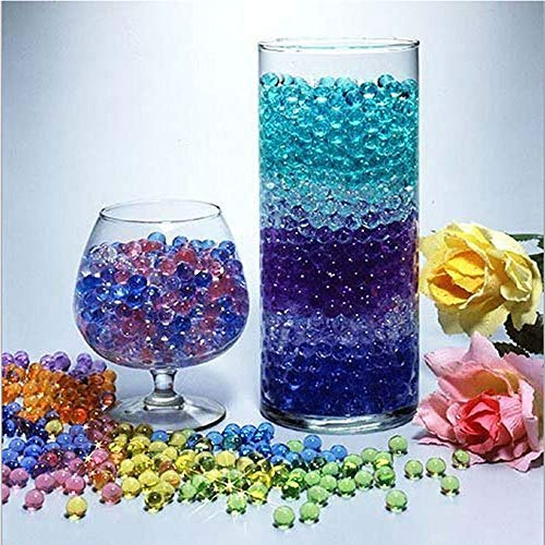 Turbobm 500pcs Crystal Soil Balls, Water Plant Flower Jelly Crystal Soil Mud Water Pearls Gel Beads Balls Colourful Jelly Water Gems Vase Filler for Home Decorations