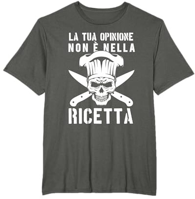 Detti dello Chef De Cuisine Cuoca Coltello da Cucina Cranio Maglietta