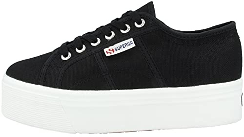 Superga Unisex-vuxen 2790 plattform sneaker, Svart, 7.5