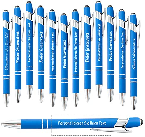 24 stylos à bille personnalisés avec nom, logo ou anniversaire, anniversaire, remise des diplômes, informations sur le bureau - Stylo à bille gravé personnalisé, stylo à encre noire moyenne