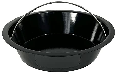 KAMaster Ash Can with Handle Compatible with XL Big Green Egg,Charcoal Ash Collector Must Haves Green Eggs Accessories Carbon Steel Ash Pot with Enamel Coating Steel Folding Handle Kamado Ash Basket