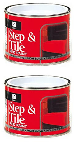 Non-Drip Gloss Paints for Outdoor Metal/Wood - Enamel Metal Gloss Paint for Home Improvement, Garden Furniture; Multi-Surface One Coat Stove Paint 180 ml (Step and Tile Red Paint - 180ml - PK of 2)