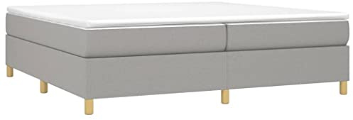 vidaXL Struttura Letto a Rete a Molle Grigio Chiaro 200x200 cm Tessuto