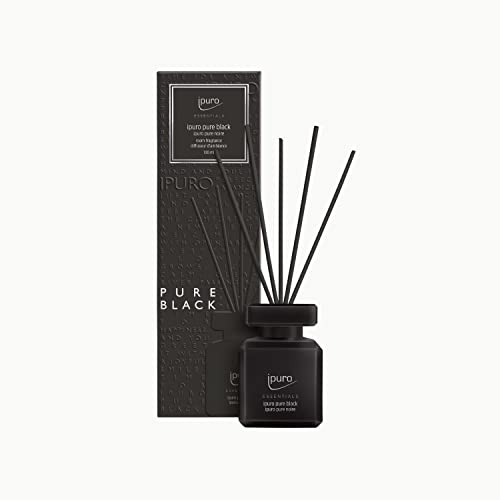 ipuro pure black Raumduft mit aromatischem Sandelholz & frischer Orange - angenehmer Raumerfrischer für ein ausgewogenes Duft-Erlebnis - ipuro Lufterfrischer Wohnung mit Duftstäbchen 100ml