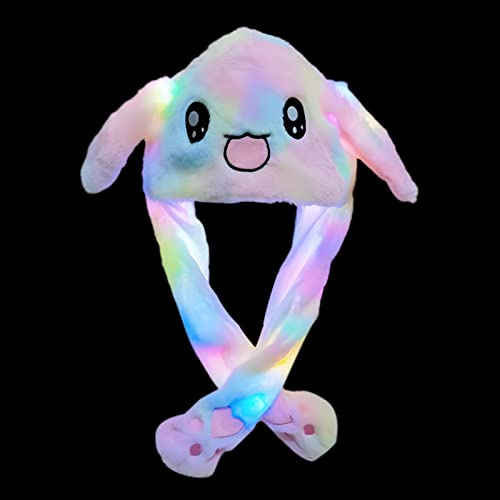 ZCINT Rabbit Bunny Hat Ear Moving Jumping Funny Plush Cap for Kids Adults Christmas, Cosplay, Party Cute Animal Hats(multicolor)