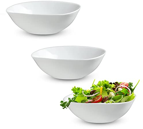 KADAX Saladier en verre blanc, ensemble de 3 bols carrés blancs en verre, bols à céréales adaptés au micro-ondes, bols de service pour salades, soupes, entrées, fruits (15 cm)
