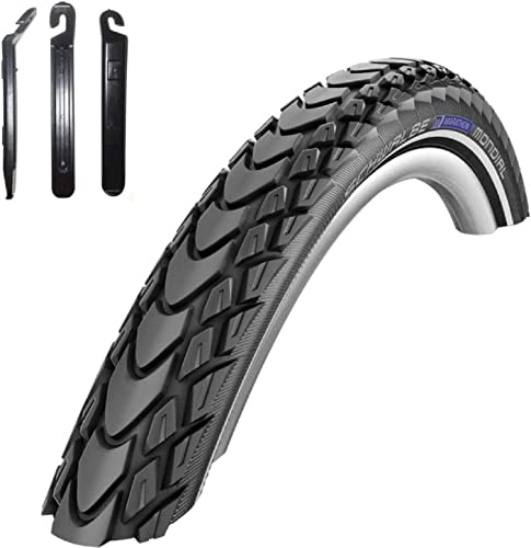 1 x Schwalbe Marathon Mondial Performance Fahrradreifen RaceGuard E-25 Fahrrad Mantel Decke 47-622 (28 x 1,75) inkl. Reifenheber