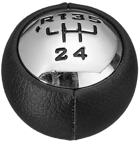 AUTOZOCO Pomo perilla de 5 cambios, Pomo 5 velocidades, Palanca Cambio Manual 5 Velocidades, Compatible con 307 3008 407 y Citroen C3 C4 Picasso, apto para varilla 18mm