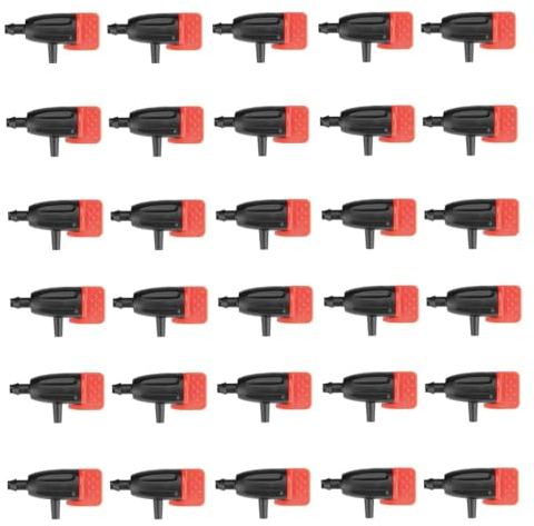 30 Pezzi Irrigazione Sprinkler Head, 1/4'' Regolabile Micro Kits Irrigatori Emettitore Sistema di Irrigazione a Goccia per Giardino