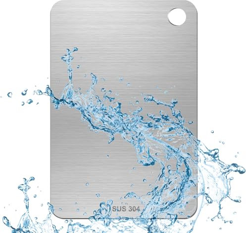 Tagliere in Acciaio Inox e Titanio, Tagliere in Acciaio Inossidabile 304, Antibatterico Tagliere da Cucina, Doppio Lato Tagliere Multifunzione Professionale, per Carne, Frutta, Verdura, 29×19.5cm