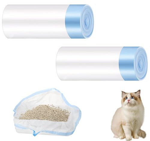 20 Pcs Cat Litter Tray Liners, 63x39cm Cat Garbage Bin Lining, Leak Proof Cat Tray Lining With Drawstring, Tear Resistant Heavy-Duty Cat Sandbag, Suitable for Pet Cat Litter Tray
