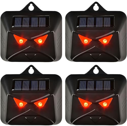 Lot de 4 répulsifs solaires pour chat avec lampe LED pour l'extérieur, jardin, cour, chats, écureuils, renard