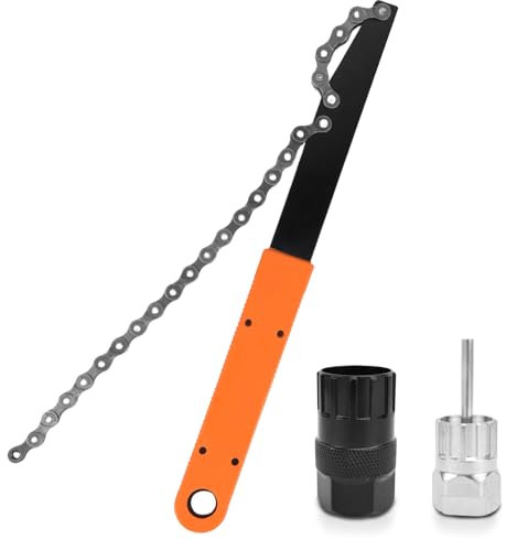 TYBYBB Fahrrad Kettenpeitsche mit Zahnkranzabzieher und Abzieher Universal Kettenpeitsche und Abzieher Set, Fahrrad Kassette Werkzeug für MTB Rennrad 8 9 10 Fach Kassette