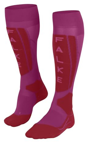 FALKE SK5 Expert W Kh seda hilo funcional finos cálidos 1 par, Calcetines de esquí Mujer, Morado Lipstick Pink 8528 Trend, 39-40