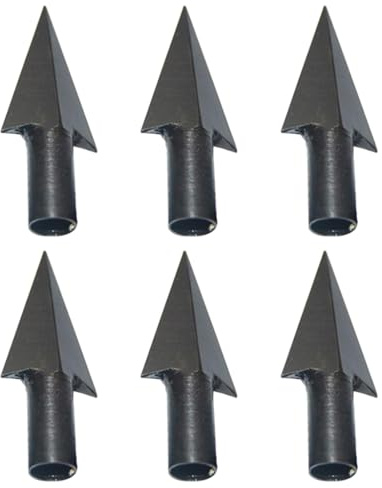 Uitndvyte 6Pcs Hunting Arrow Tip Broadheads Traditional Metal Archerys Arrowheads Arrow Head Point Tip for Wood and Bamboo Arrow