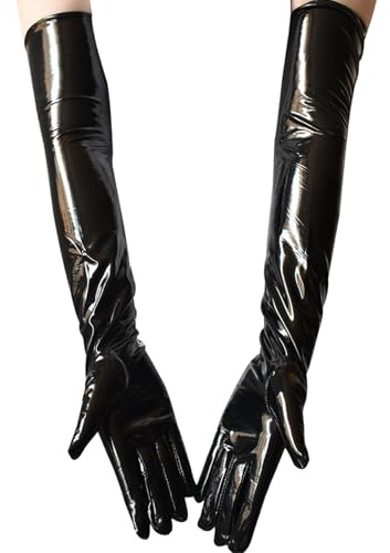 TENGWA Tendance Gants Cuir Femme Noir Costume Catwoman 54 * 11 cm Gant Long Taille Unique Sexy Accessoire pour Déguisement Soirée à Thème ou Jeu de Rôle