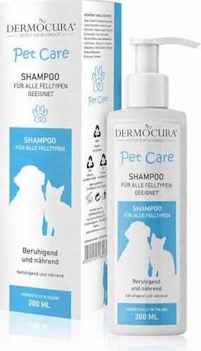 Dermocura Shampoo per Cani Cute Sensibile e Dermatite con Azione Anti-Prurito - Shampoo Cani e Gatti Nutre in Profondità | Elimina Cattivi Odori e Lascia Profumazione gradevole e duratura 200 ml
