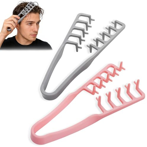 2Pcs Texture Comb, Volumizing Wide Tooth Texture Hair Styling Comb, Fluffy Wide Tooth Curly Hair Comb, Fluffy Curly Hair Comb for Volume Fringe Parting, Anti-Frizz Styling Tool for Men Women