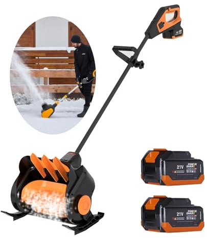 dosiwlatever Spazzaneve Elettrico Senza Fili, Pala Neve elettrica con Motore ad Alta velocità da 1200 W, Larghezza 41 cm, Lancio Fino a 12 m per sgombero Neve Esterno Domestico