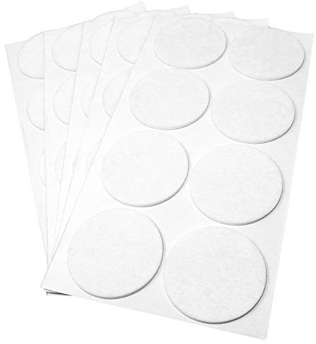 Adsamm® / 40 x deslizantes de Fieltro autoadhesivos/Blanco/ø 60 mm/Redondo/Deslizantes de Fieltro para Muebles de 3,5 mm de Grosor/Deslizantes para Muebles y Suelos