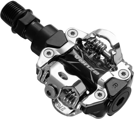 VENZO MTB Mountain Bike Sealed Clipless Pedals Compatible with Shimano SPD Type Cleats SM-SH51 MTB Shoes - Easy Clip in