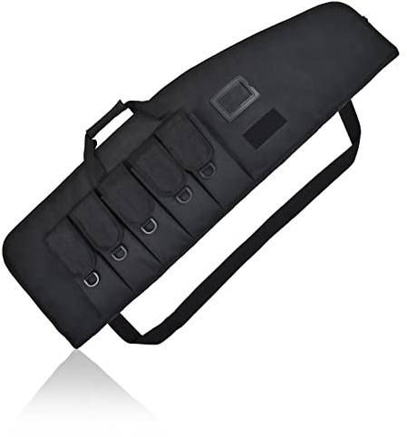 AUMTISC Tactical Soft Rifle Gun Case, Shotgun Carrying Range Bag for Scoped, Black 42