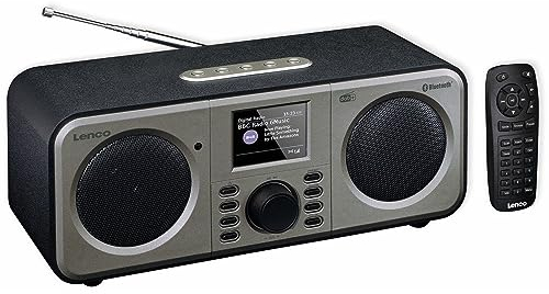 Lenco DAR-030 - Radio Dab+ - Bluetooth V.5 - Récepteur Dab+ et FM - 10 Stations préréglées - 2 x 3 Watt RMS - télécommande - Fonction Alarme - Noir