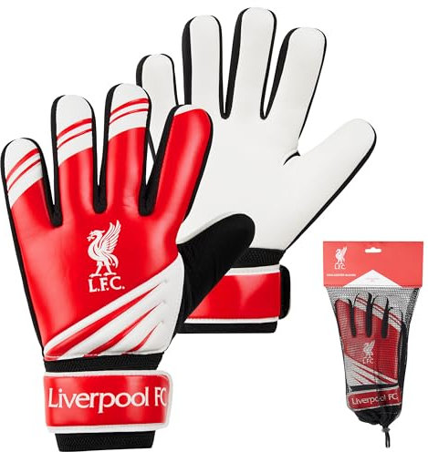 Liverpool FC Torwarthandschuhe Kinder Jungen mit rutschfestem Grip, Goalkeeper Gloves Größe 5 oder 7 - Fußball Zubehör (Größe 5)
