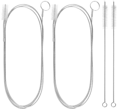 2er Set Flexible Abflussbürste 138cm Multifunktionale Reinigungsbürste Schlauchbürste Abflussreiniger Spirale Abfluss, Kühlschrankbürste, Lange Bürste für Rohre mit Schmalem Abflussloch
