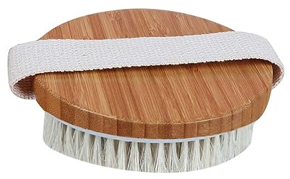 Beavorty Cepillo De Baño Para Fregar La Espalda Con Crin De Caballo Limpieza y Exfoliación Piel Seca Masajeador Anticelulítico