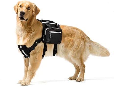 VERCART Hunderucksack zu Tragen Leichte Abnehmbare Hunde-satteltaschen-Pack Taktisches Hundegeschirr Grosse Hunde Camping Wandern Hunderucksack für Große Hunde Rucksack für Hunderücken
