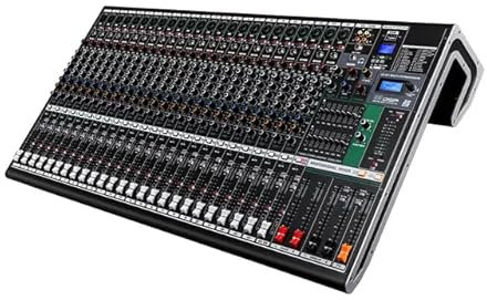 Consola de mezcla de audio profesional de 24 canales, sistema de sonido PA de mezcla de DJ estéreo con USB, efectos