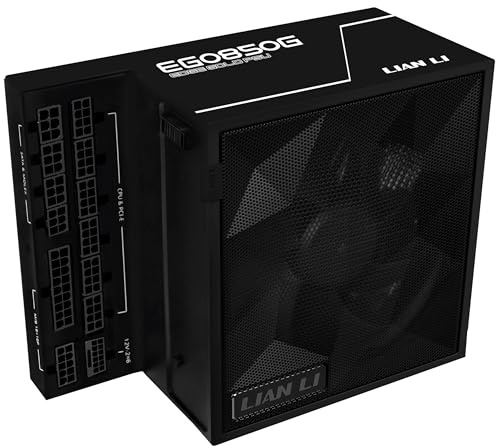 Lian Li Edge Gold 850 PC Power Supply Black, 850 Watt ATX Power Supply, PCIe 5.1, ATX 3.1 PSU | 80 Plus Gold, Modular, Cable Kit, 12VHPWR for NVIDIA RTX, Silent Fan
