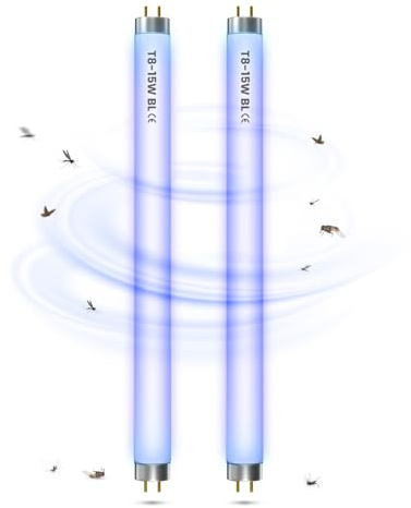 BrightArk FSL BL T8 F15W Tubo di Ricambio per Zanzariera Elettrica, Lampadina Antizanzare UV 17in Lampade di Ricambio per Lampada Antizanzare/Zanzare Elettrico, 2-Pack