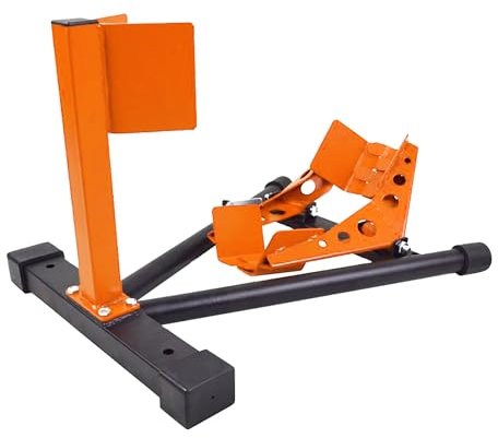 BikeTek Motorcycle Wheel Chock Motorbike Paddock Stand Series 5 Front Wheel Chock (Orange)